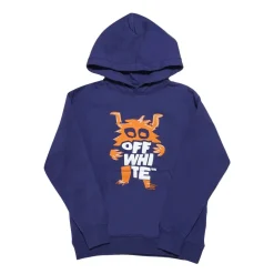 Off White Juniors Monster Logo Hoodie in Navy Orange