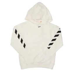 Off White Juniors Off Stamp Hoodie in White Black