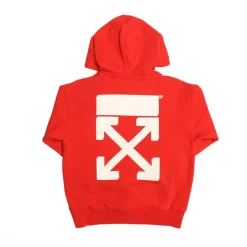 Off White Juniors Rubber Arrow Hoodie in red white