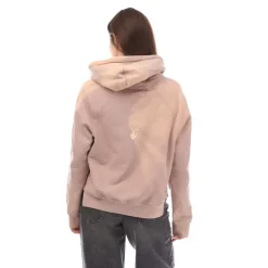 Off White Laundry Cropped Splitted Hoodie in Nude