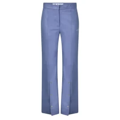 Off White Leather Trousers in Grey