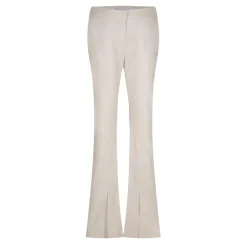 Off White Leather Trousers in Beige