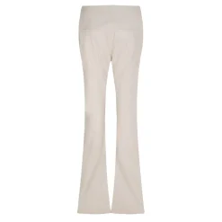 Off White Leather Trousers in Beige