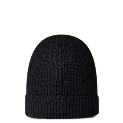 Off White Lettering Beanie with Adjustable Cuff in Black