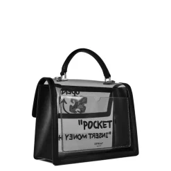 Off White Lettering Graphic Print Top Handle Handbag in Multi