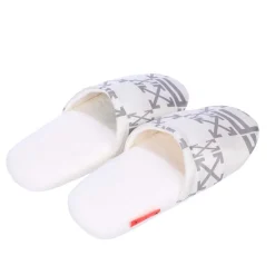 Off White Monogram Slippers in Cream grey