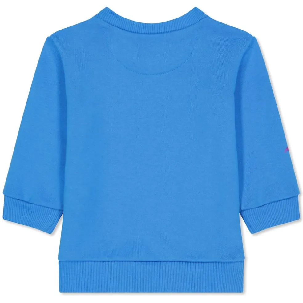 Off White Monster Crew Neck Regular Fit Sweater in Blue