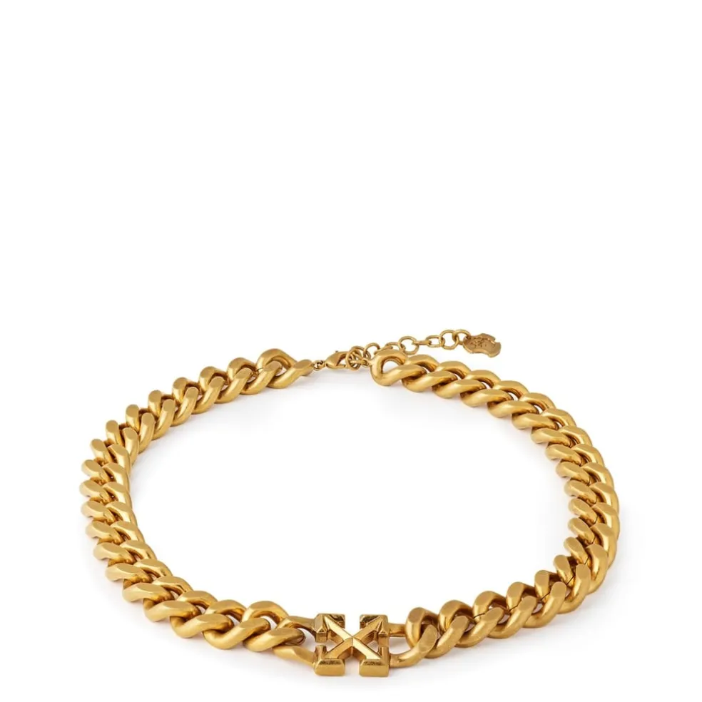 Off White Off Arrow Chain Nklc in Gold