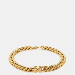 Off White Off Arrow Chain Nklc in Gold