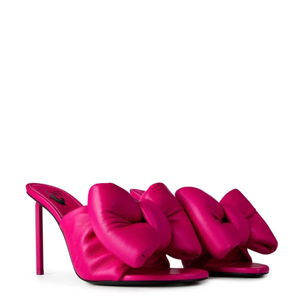 Off White Off Bw 115 Leather Stiletto Mules in Pink