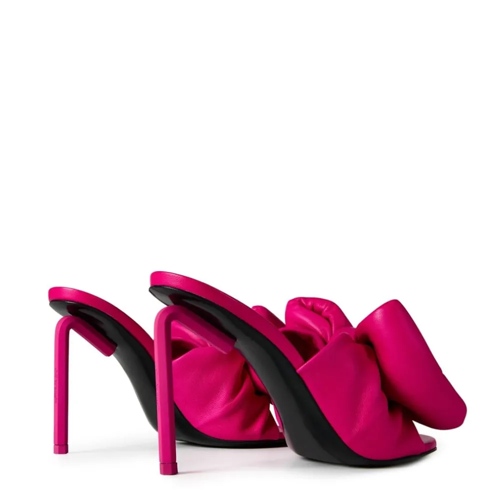 Off White Off Bw 115 Leather Stiletto Mules in Pink