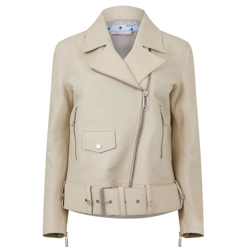 Off White Off Corpor Biker bt in Cream