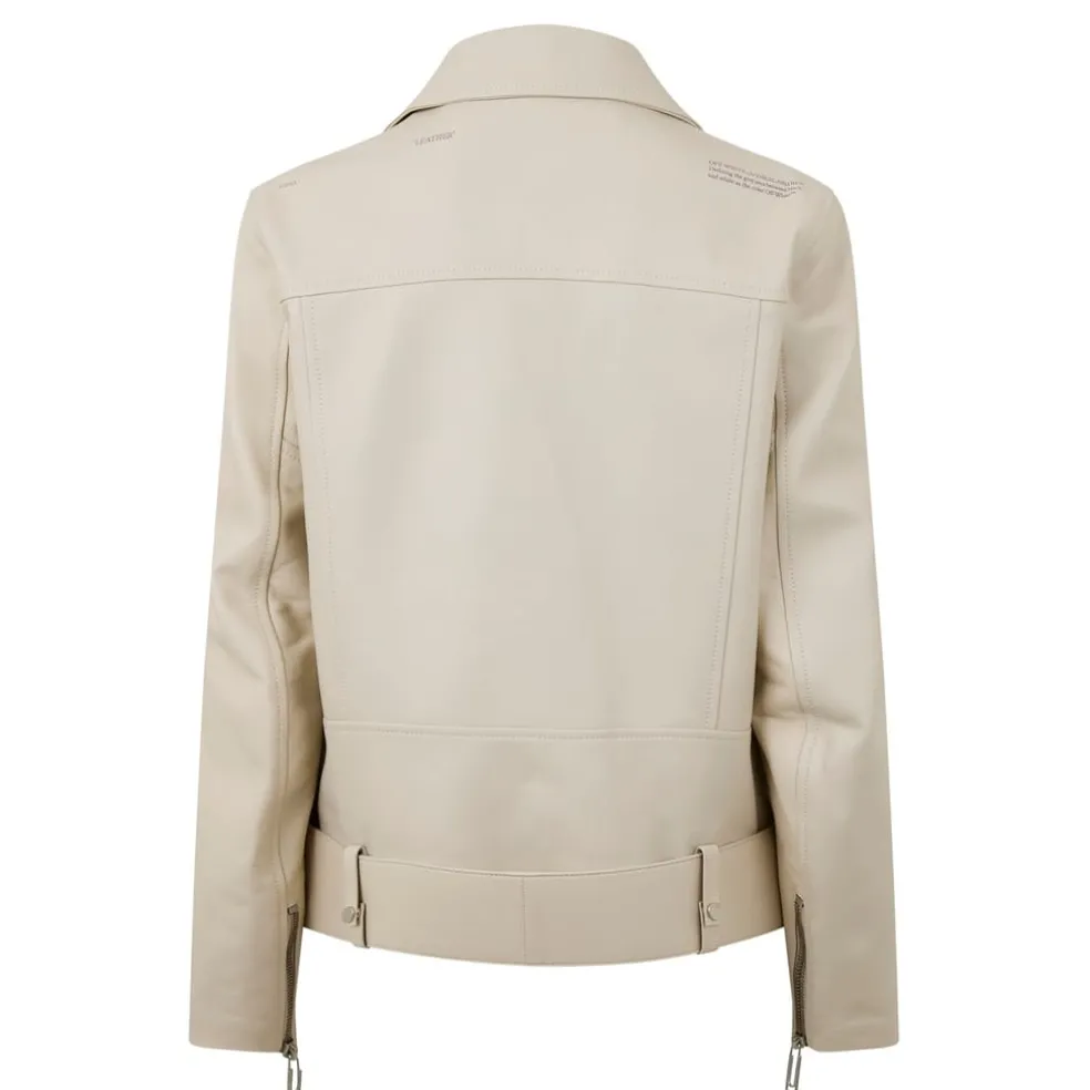 Off White Off Corpor Biker bt in Cream