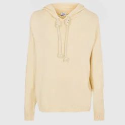 Off White Off Knit Hoody in Cream