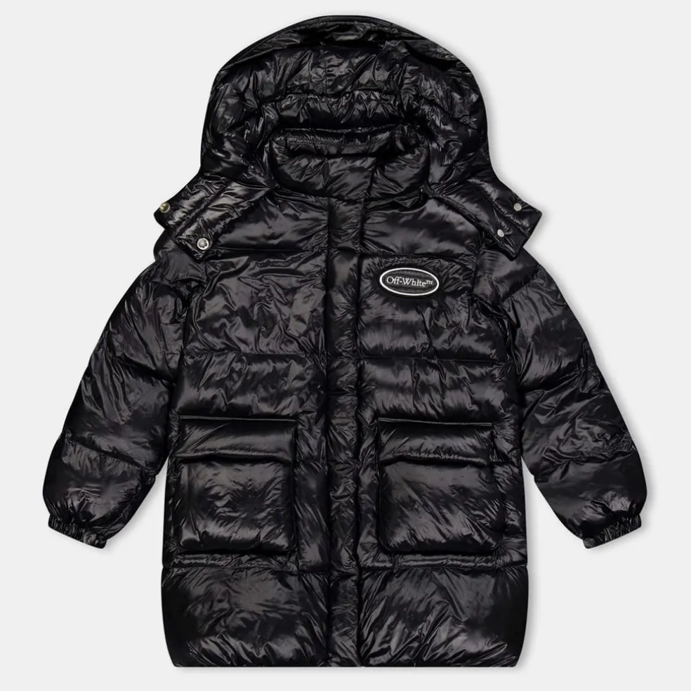 Off White Off Long Puffer in Black