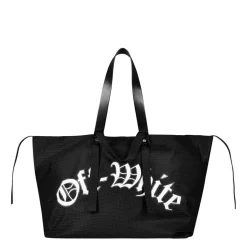 Off White Off Mesh Tote in Black