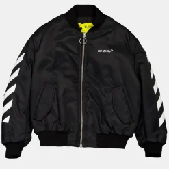 Off White Off Nylon Bomber in Multi