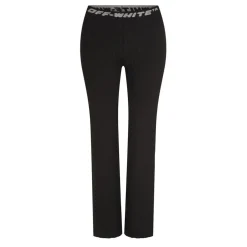 Off White Off Ribbd Knit Trousersr in Black