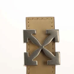 Off White Reversible Arrow Belt in Beige