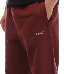 Off White Single Arrow Pocket Slim Sweatpants in Red