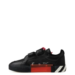Off White Striped Vulcanized Trainers in Black