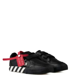 Off White Striped Vulcanized Trainers in Black