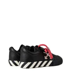 Off White Striped Vulcanized Trainers in Black