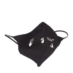 Off White Swimming Simple Mask in Black-White