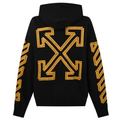 Off White Tape Hoodie in Black