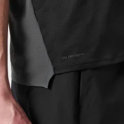 On Regular Fit Crew Neck Short Sleeve T-Shirt in Black