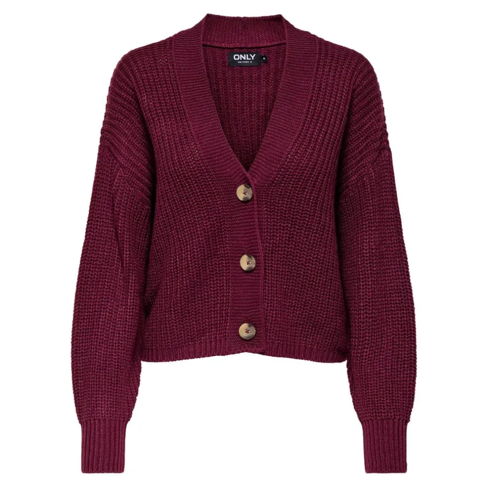 Only Carol Nice Knitted Cardigan in wine