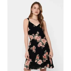 Only Kl V-Neck A-Line Dress in Black