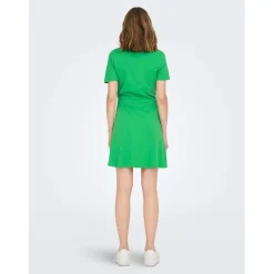 Only May V-Neck Mini T-Shirt Dress in Green