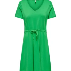 Only May V-Neck Mini T-Shirt Dress in Green