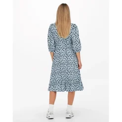 Only Olivia V-Neck Midi Wrap Dress in Blue