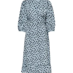 Only Olivia V-Neck Midi Wrap Dress in Blue