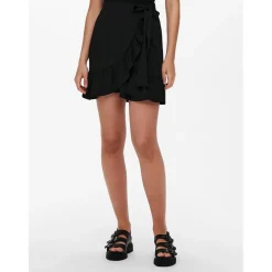 Only Print Wrap Skirt in Black