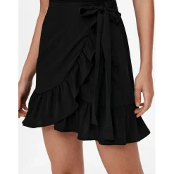 Only Print Wrap Skirt in Black