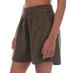 Only Tizana String Cotton Shorts in Green