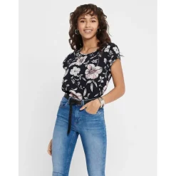 Only Vic Crew Neck Regular Fit Blouse in Blue