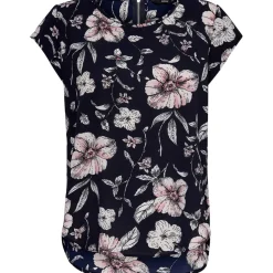 Only Vic Crew Neck Regular Fit Blouse in Blue