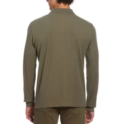 Original Penguin Long Sleeve Regular Fit Polo Shirt in Multi