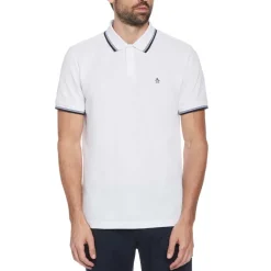 Original Penguin Tipped Pique Polo Shirt in White