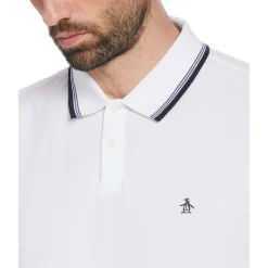Original Penguin Tipped Pique Polo Shirt in White