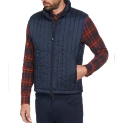 Original Penguin Vertical Quilted Gilet in Navy