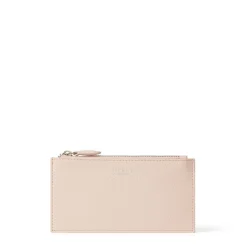 Osprey London London Molly Zip Top Leather Card Pouch in Neutral