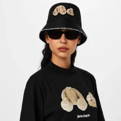 Palm Angels Bear Bucket Hat in Black