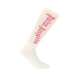 Palm Angels Classic Logo Socks in White pink