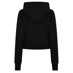 Palm Angels Cropped Hooded Regular Fit Sweatshirt in Black