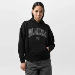 Palm Angels Hooded Relaxed Fit Sweatshirt in Black